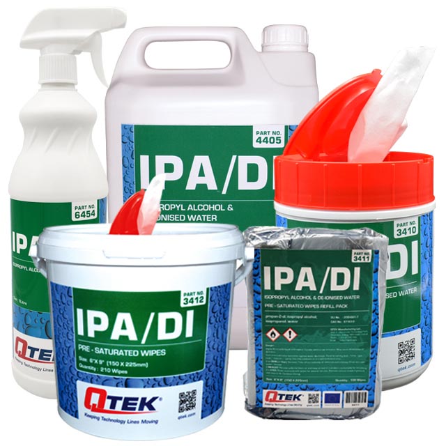 IPA/DI Flüssigkeit, Wischtücher und Spray